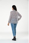 HIGH COLLAR BLOUSE - blue coppe